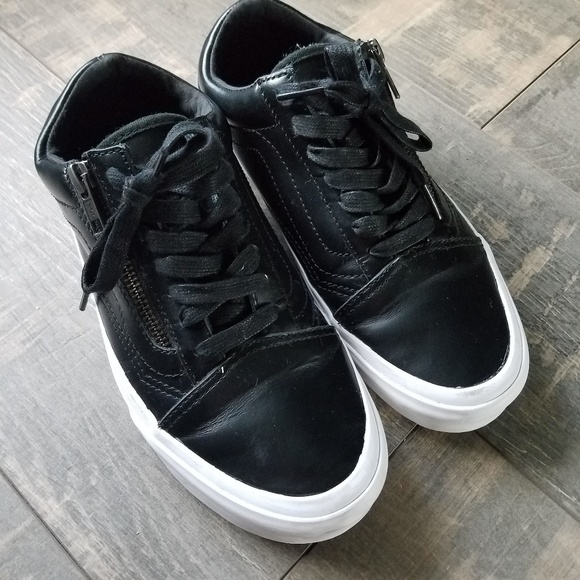 black leather vans size 6.5